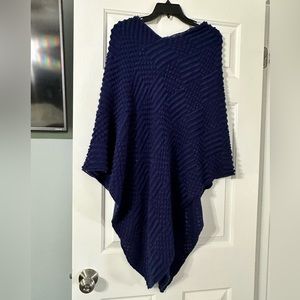 Chicos Navy Blue Knitted Poncho